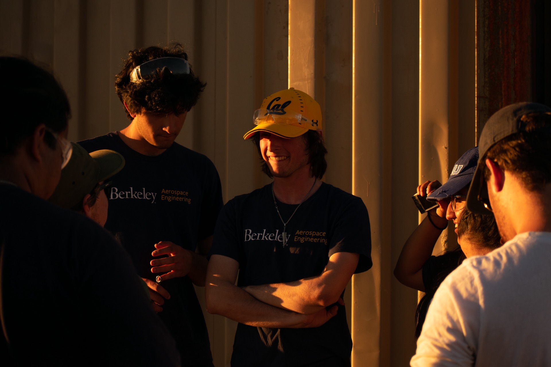 Berkeley Aerospace Engineering students at golden hour
